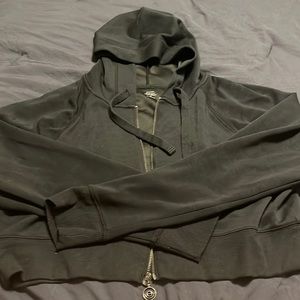 black hollister crop zip up